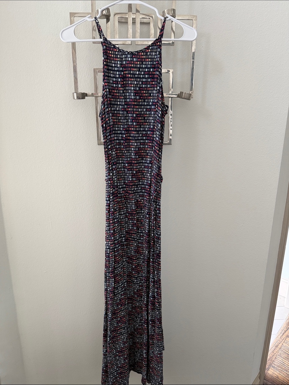 Merona Black Multicolor Dot-Print Sleeveless Maxi Dress